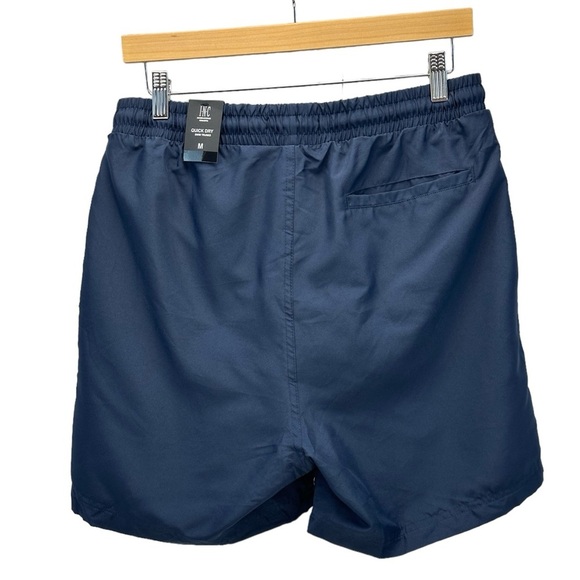 INC International Concepts Quick Dry 5" Swim Trunks - Navy Blue - size Medium - Picture 2 of 6